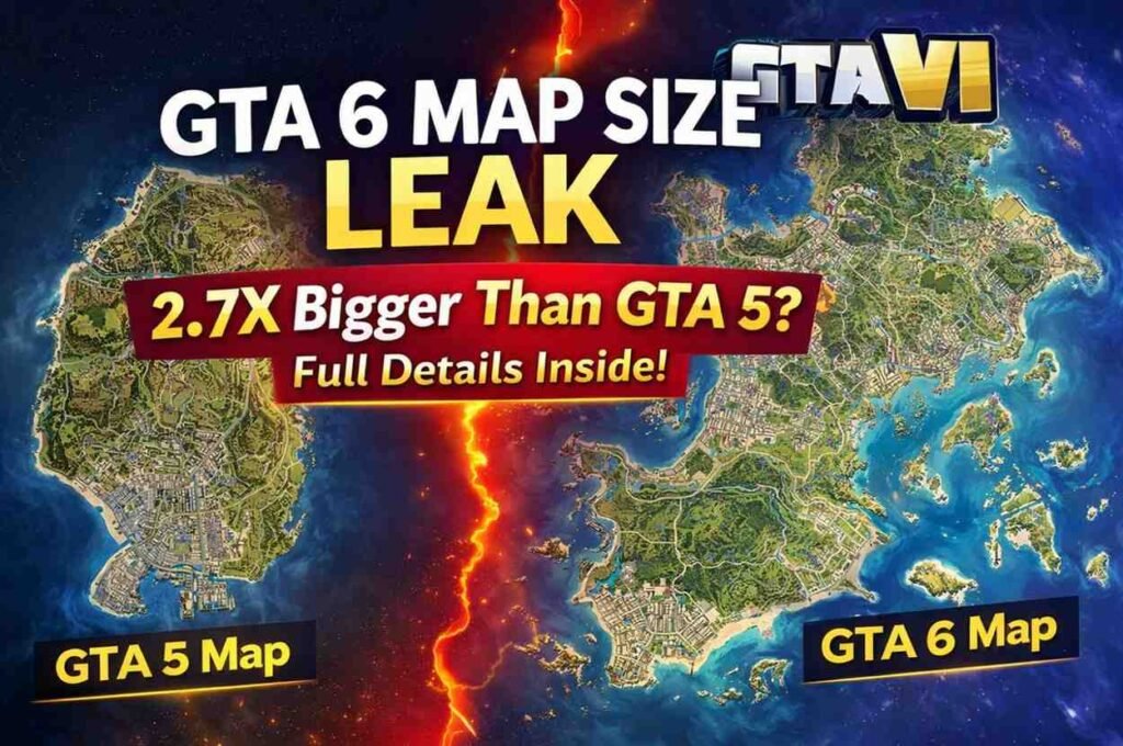 GTA 6 Map Size LEAK 2.7X Bigger Than GTA 5? Full Details Inside!